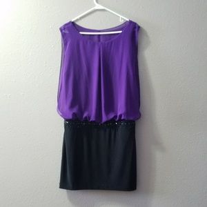 Bisiou Bisiou purple and black dress size 14